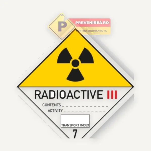 Etichetă Radioactiv Conform Normelor de Securitate