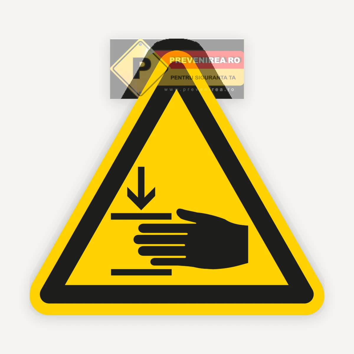 Etichete de Avertizare Atenție la Mâini - Utilaj în Funcțiune | Protecția Muncii