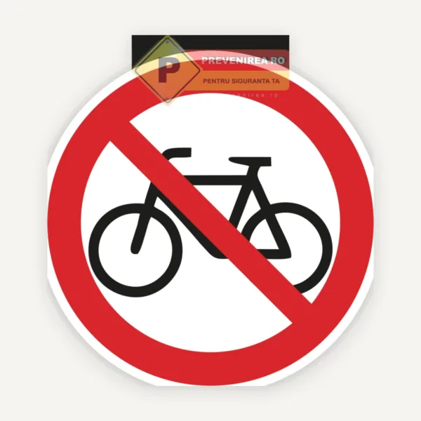 Etichete Interzis cu bicicleta pentru uz interior si exterior