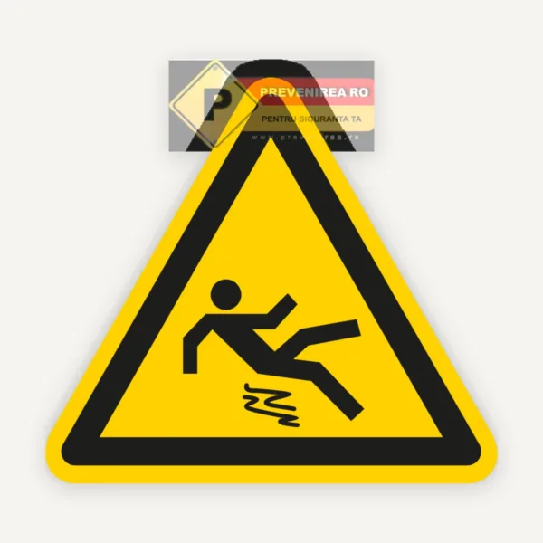 Etichetă de avertizare Podea Alunecoasă - Previne Accidentele, Siguranță în Locul de Muncă