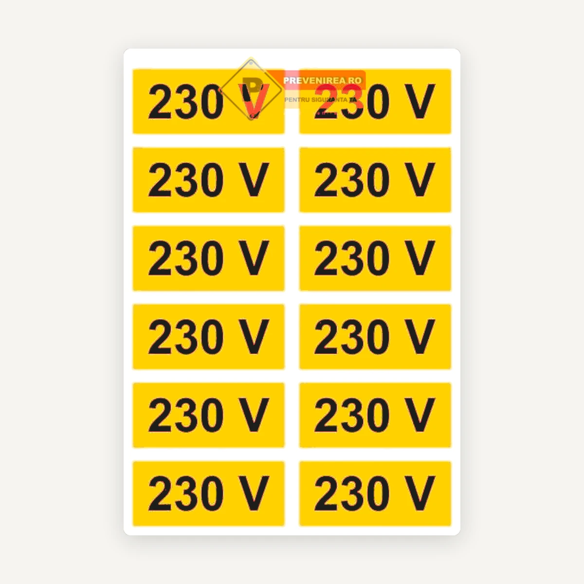Set Etichete pentru Prize 230V - Organizare Simplă a Instalației Electrice