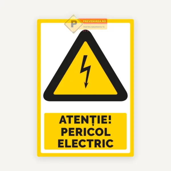 Semn siguranță electrică rezistent pentru interior și exterior