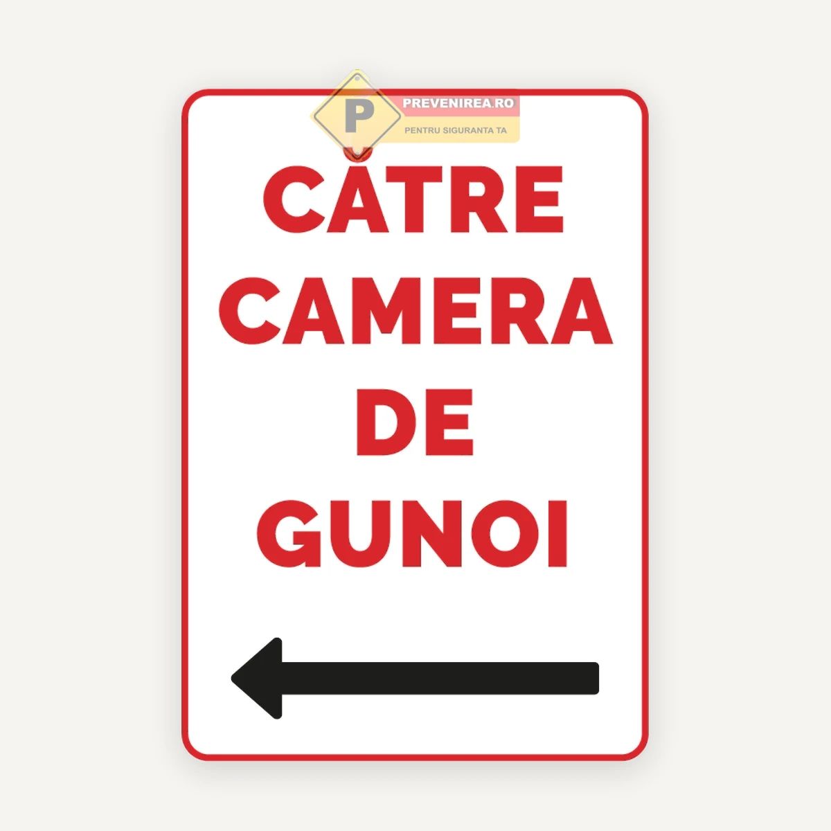 Indicator Camera de Gunoi” - Semnalizare Clară pentru Spații Interioare și Exterioare