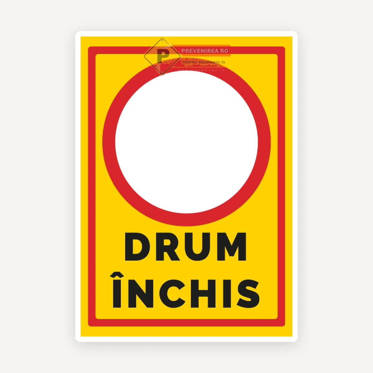 Panou „Drum închis” - Indicator de avertizare pentru siguranță și control acces