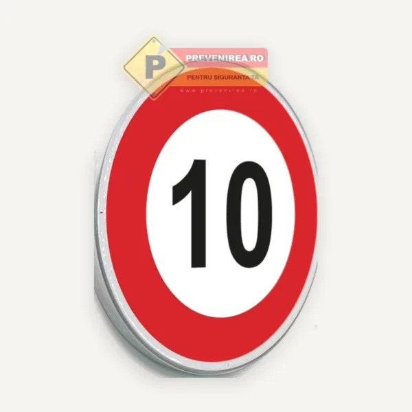Indicator Viteză 10 km/h - Semn Rutier Rezistent pentru Exterior