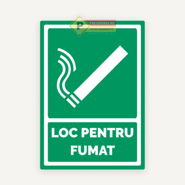 Semn Loc de Fumat - Indicator Rezistent pentru Interior și Exterior