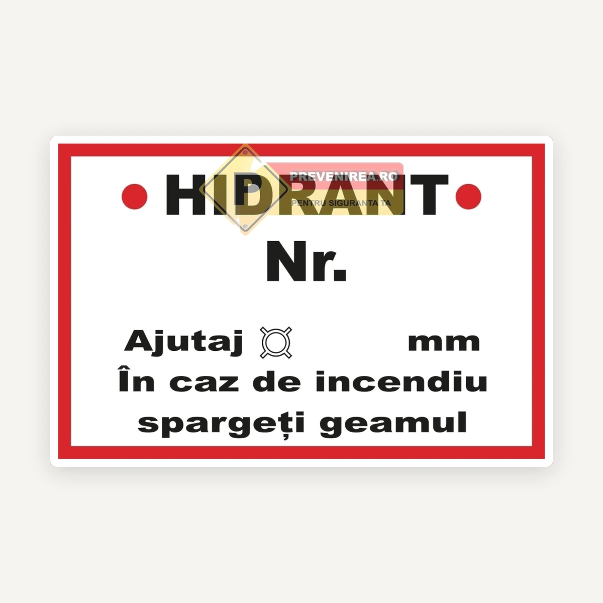 Indicator Hidrant Personalizat cu Număr - Plăcuță Vizibilă