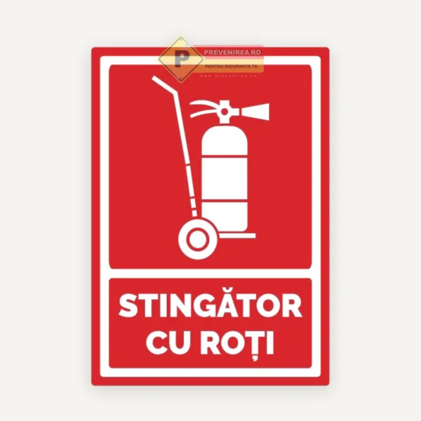 Indicator pentru Marcaj Stingător Mobil cu Roți