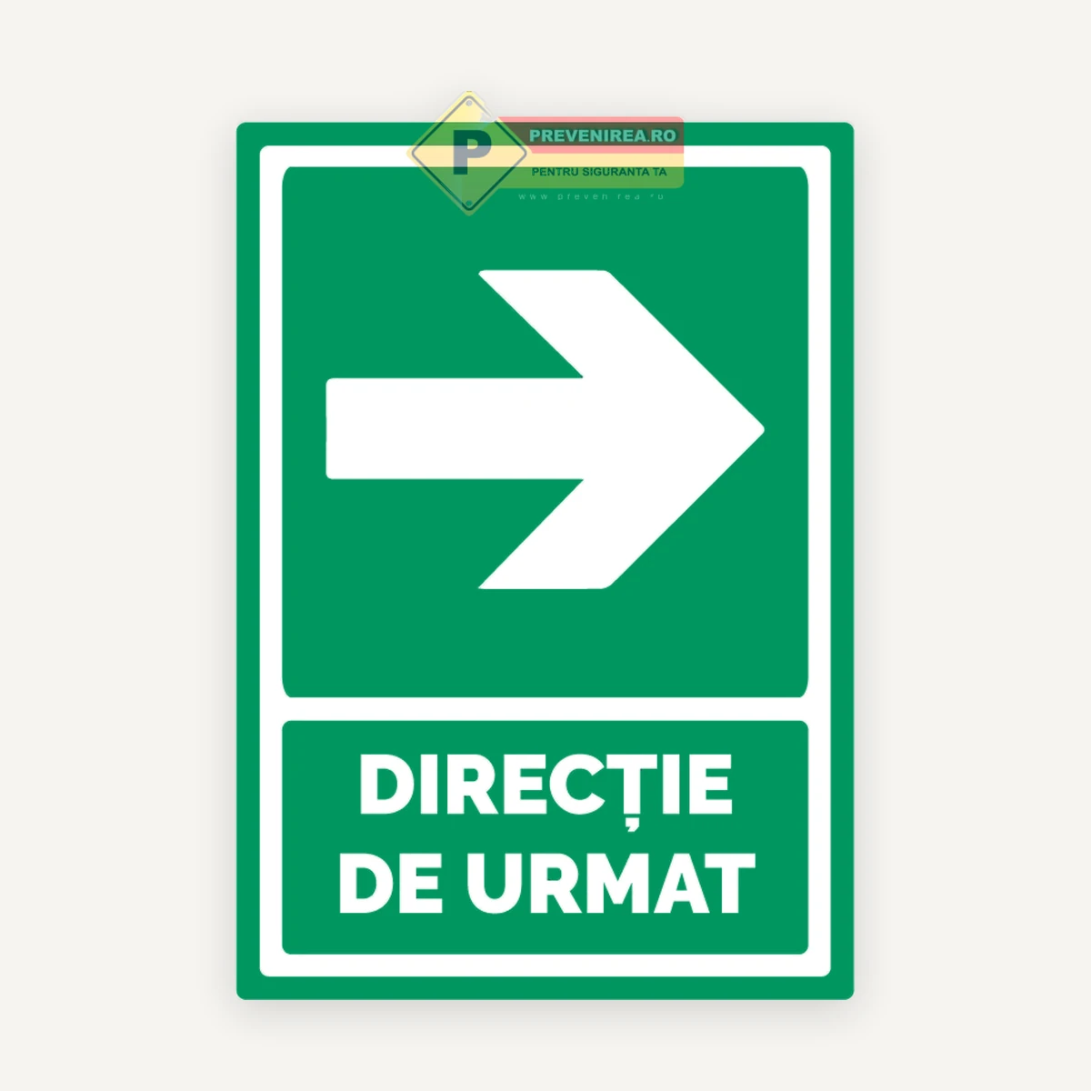 Indicator Verde Ieșire în Dreapta - Semn Evacuare Conform Normelor