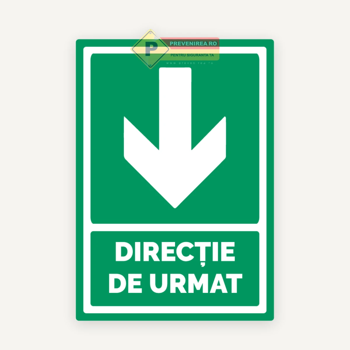 Indicator Ieșire în Jos Verde - Semnalizare pentru Căi de Evacuare