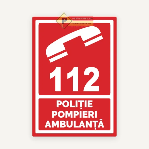 Indicator 112 - Semn Informativ pentru Numărul de Urgență