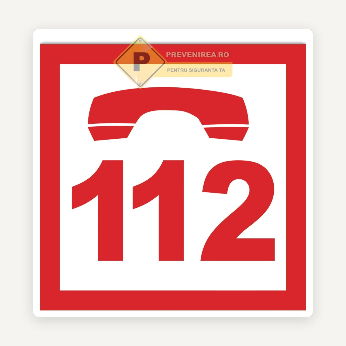 Indicator 112 - Numărul Unic pentru Apeluri de Urgență | Placă Informativă