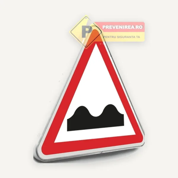 Indicator Atenție Drum cu Denivelări - Semn Rutier pentru Siguranța Traficului