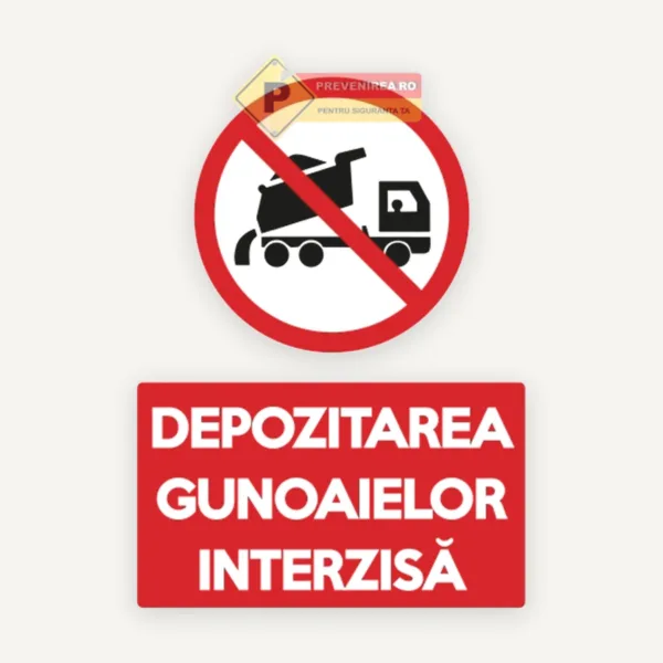 Indicator interzis gunoiul