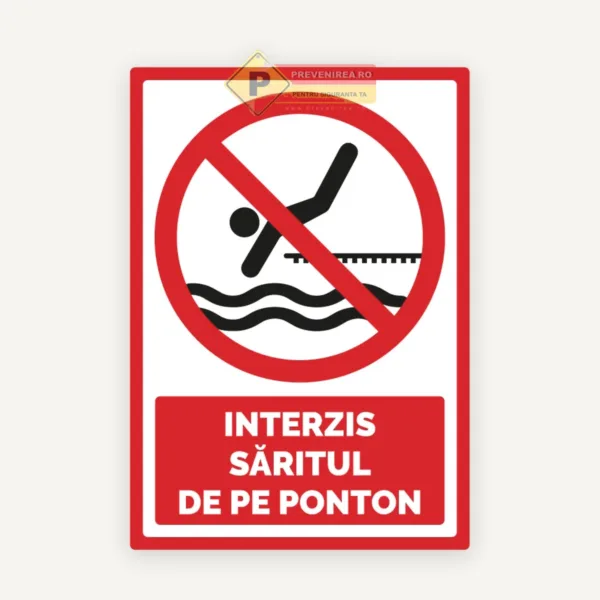 Indicator interzis saritul de pe ponton