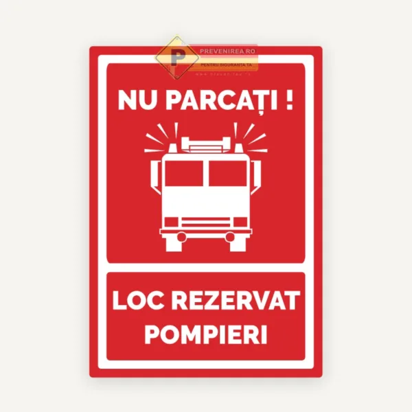 Indicator pentru parcarea masinilor de pompieri
