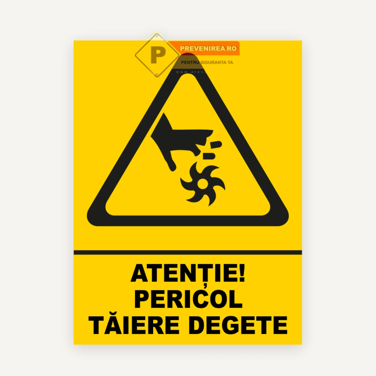 Indicator pericol de taiere la degete