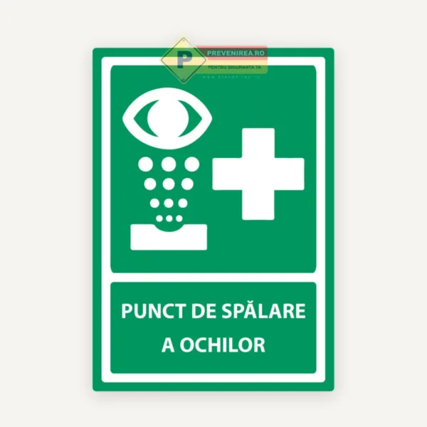 Indicator pentru spalare a ochilor
