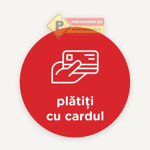 Semn rosu plati cu cardul