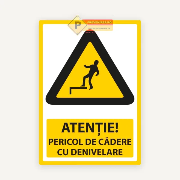 Semne atentie pericol de cadere cu denivelare