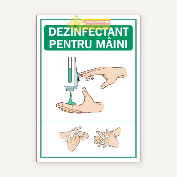 Semne pentru dezinfectant pentru maini