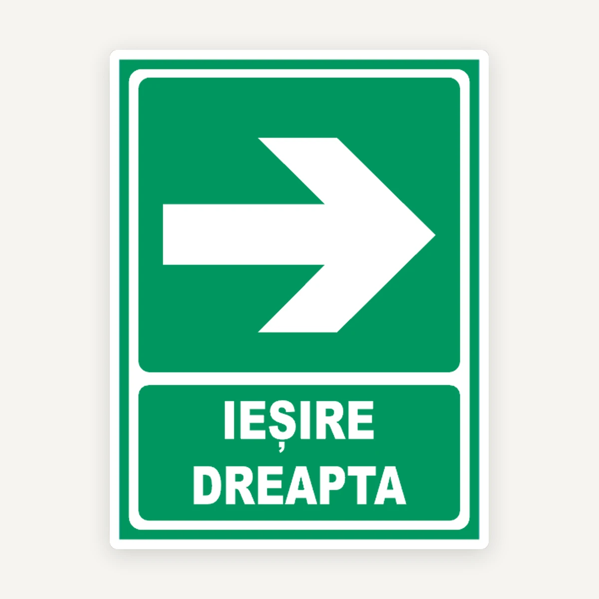 Indicator Ieșire Dreapta” - Semn Direcțional pentru Identificarea Rapidă a Căii de Ieșire