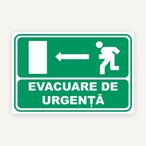 Indicator Evacuare de Urgență - Semn de Siguranță pentru Căi de Evacuare