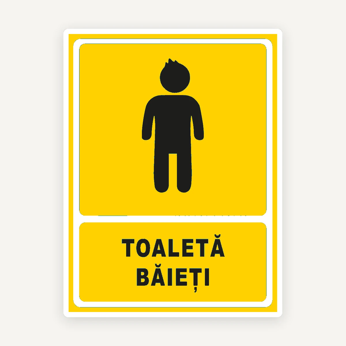 Indicator galben pentru toaleta baieti