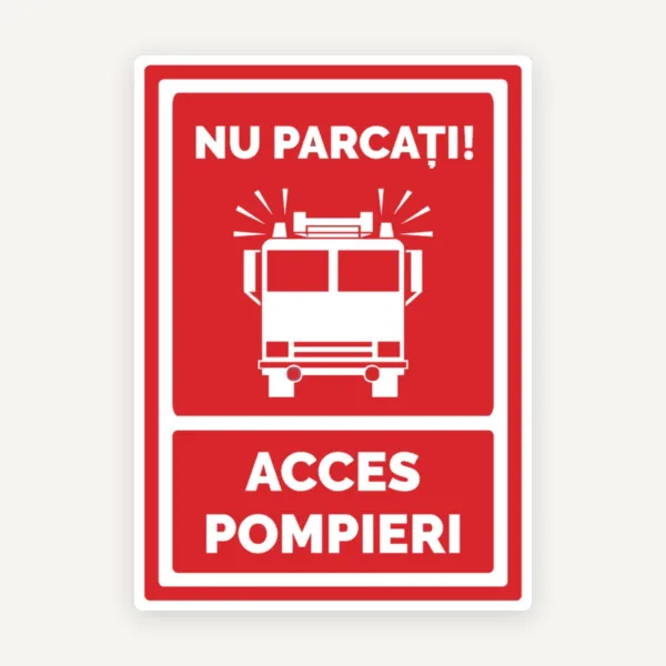 Indicator nu parcati acces pompieri