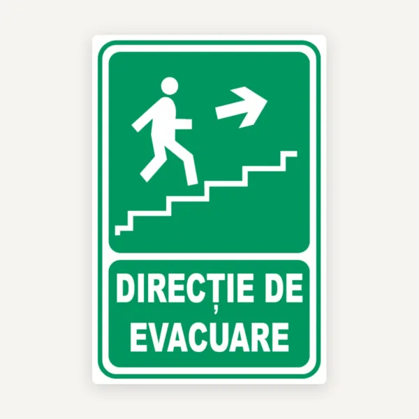 indicator pentru iesire de urgenta scari dreapta in sus