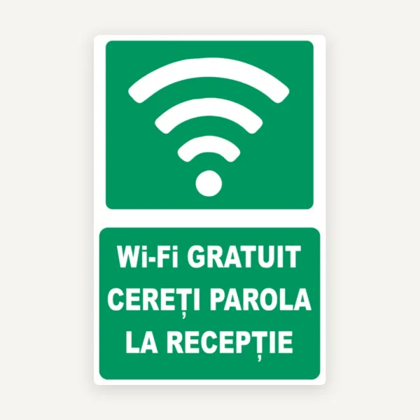 Indicator pentru wi-fi gratuit cereti parola la receptie