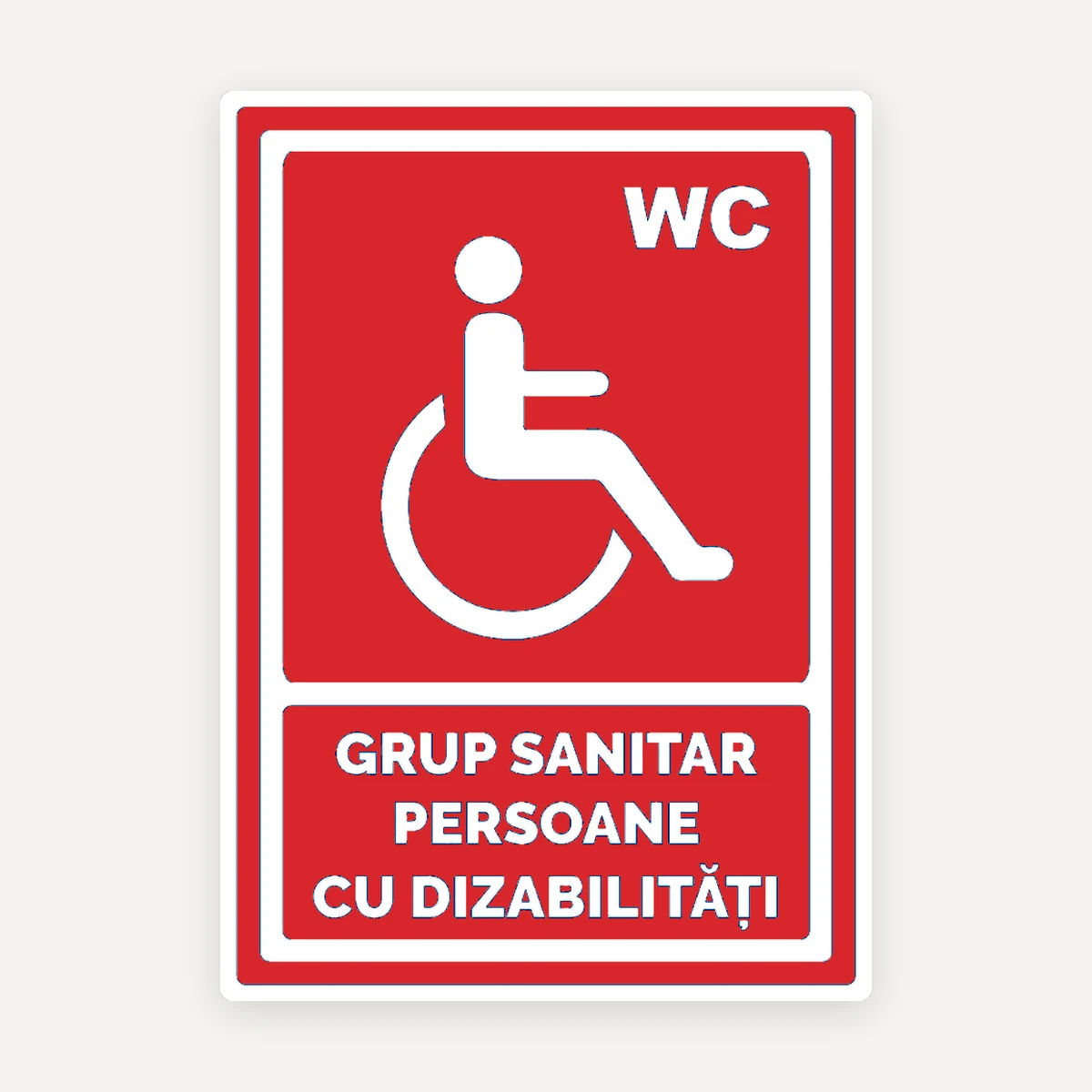 Indicator rosu pentru grup sanitar persoane cu dizabilitati