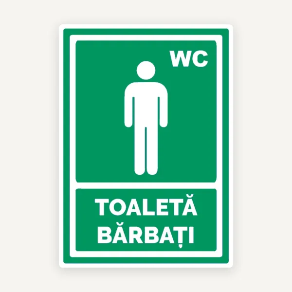 Indicator verde pentru toaleta barbati