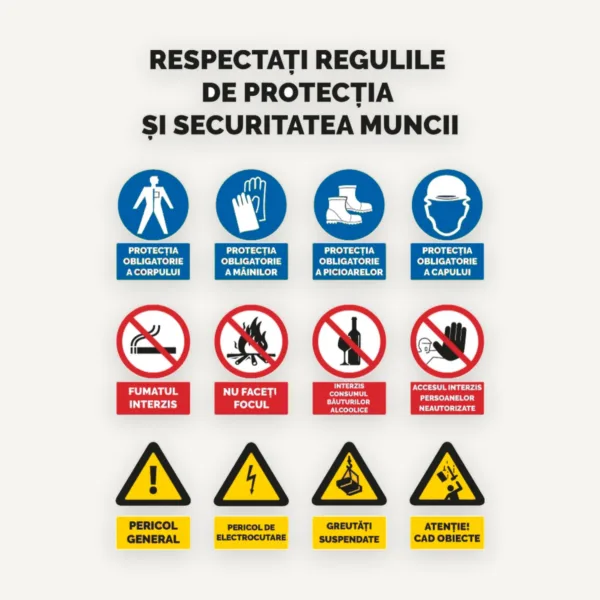 Panou pentru respectarea respectarea regulilor de protectia si securitatea muncii