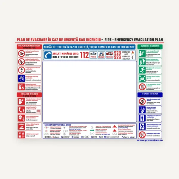 Plansa de evacuare in caz de incendiu