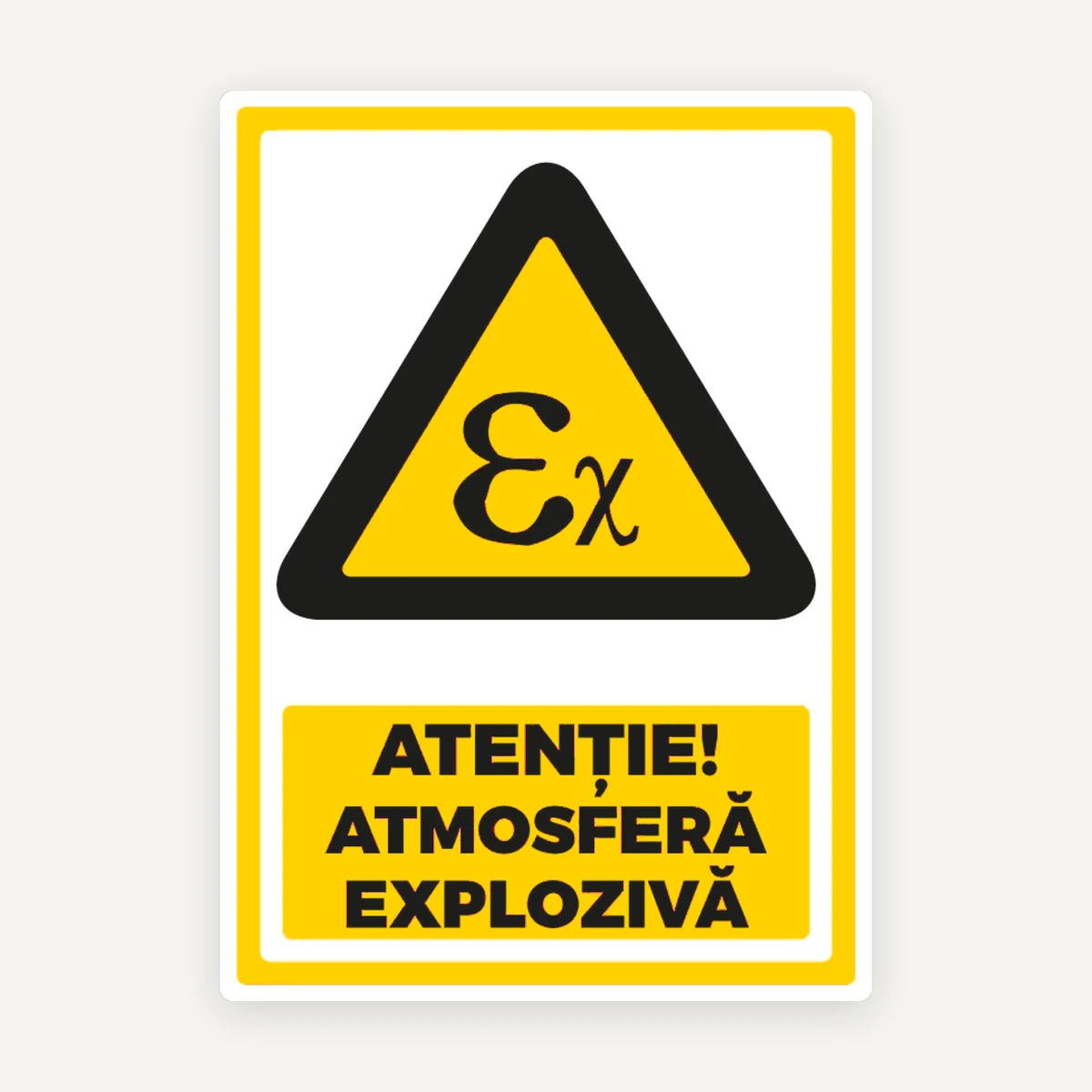 Indicator Atenție Atmosferă Explozivă - Semn de Avertizare Securitate