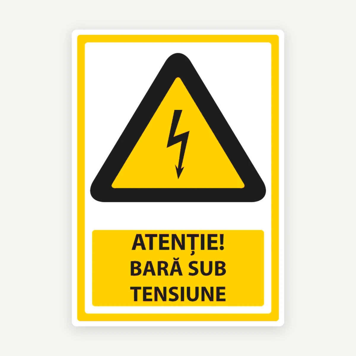 Indicator de Avertizare: Atenție Bară Sub Tensiune - Risc de Electrocutare