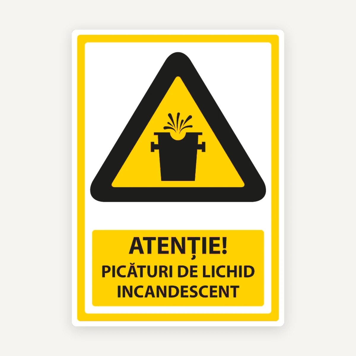 Indicator Atenție Picături de Lichid Incandescent - Semnalizare de Siguranță Industrială