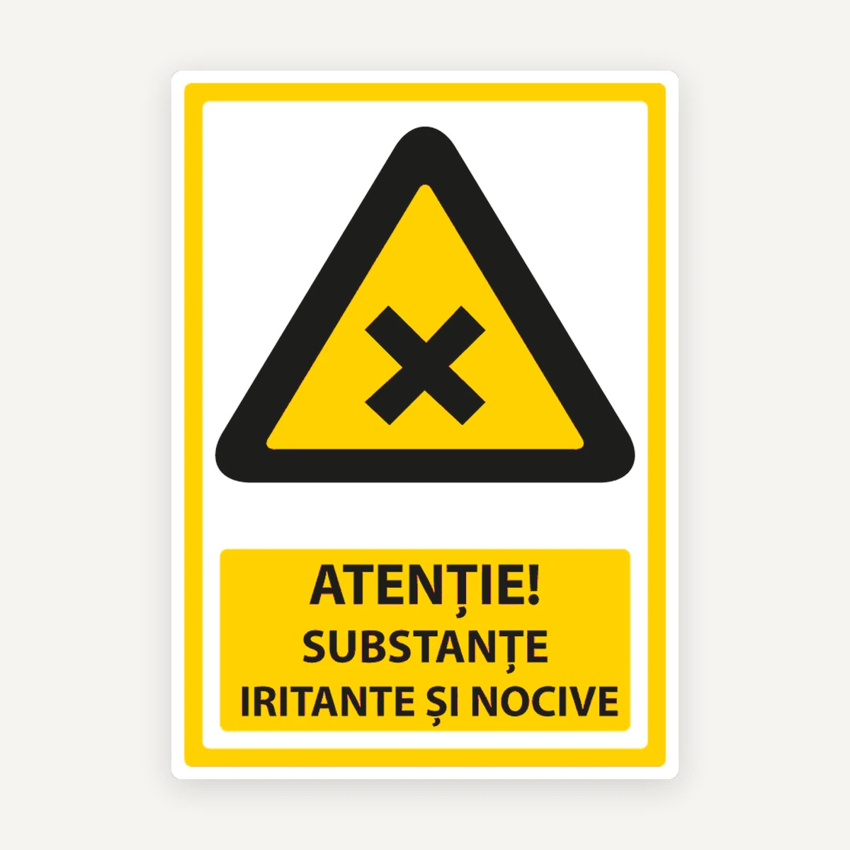 Indicator Atenție Substanțe Iritante și Nocive - Semnalizare de Siguranță