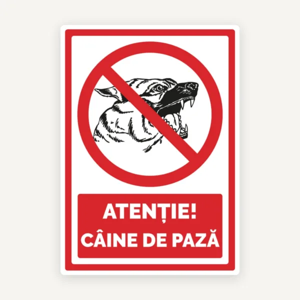 Indicator de securitate pentru atentie caine de paza