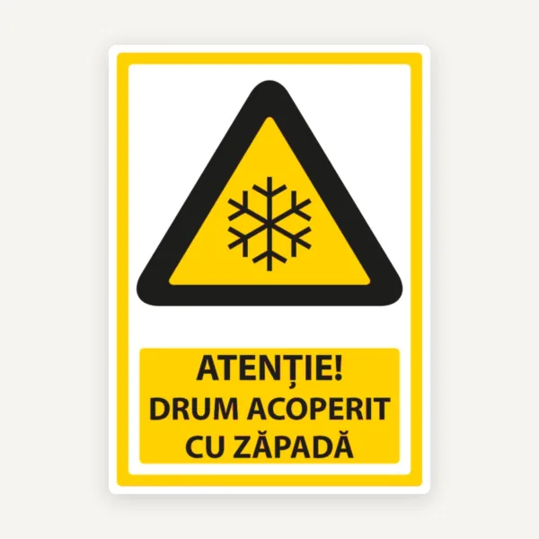 Indicator pentru atentie drum acoperit cu zapada