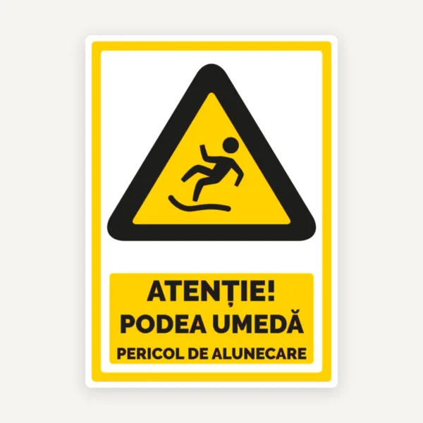 Indicator pentru atentie podea umeda pericol de alunecare