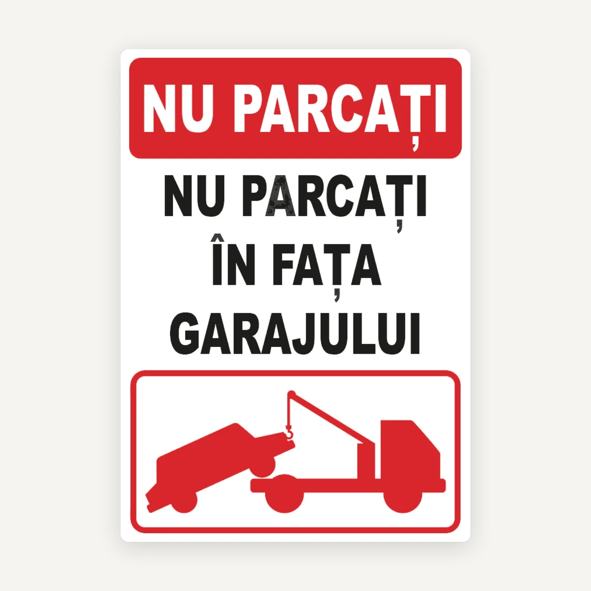 Indicator pentru interzicerea parcari in fata garajului