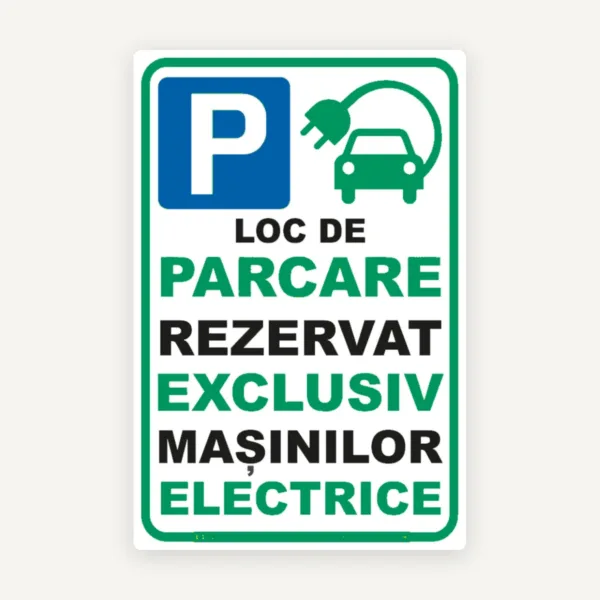 Indicator pentru loc de parcarea  masinilor electrice