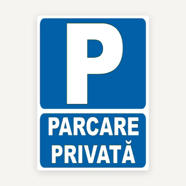 Indicator pentru parcare privata