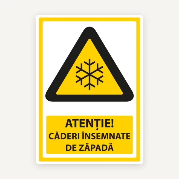 Semn atentie caderi insemnate de zapada