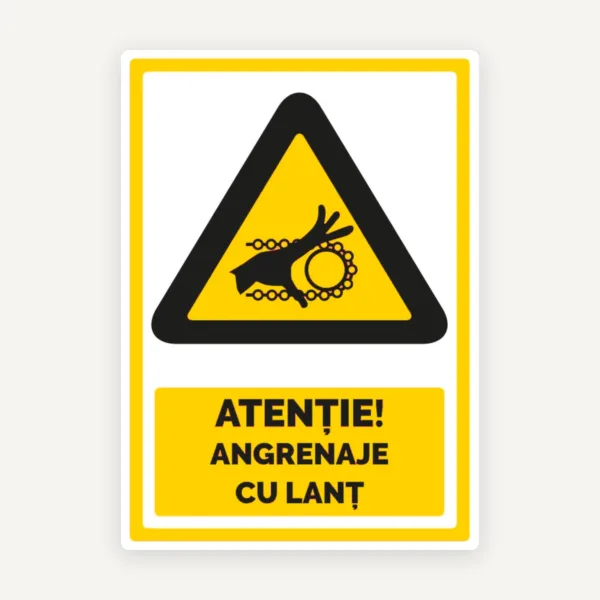 Semn pentru  angrenaje cu lant