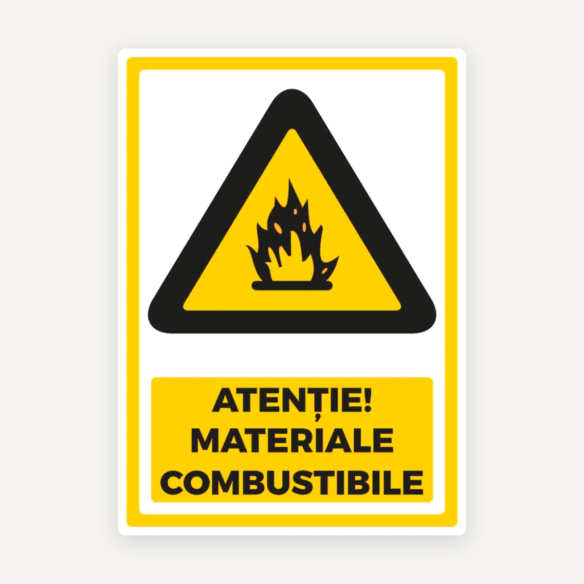 Semn pentru material combustibil