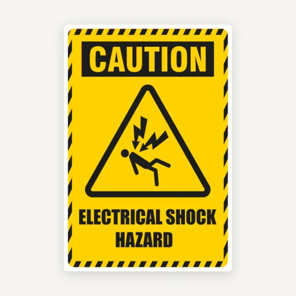 Sign caution electrical shock hazard