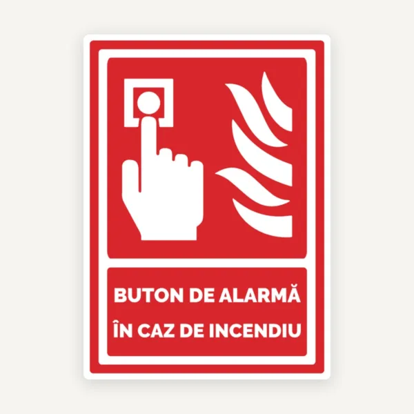 Semn de buton pentru alarma in caz de incendiu